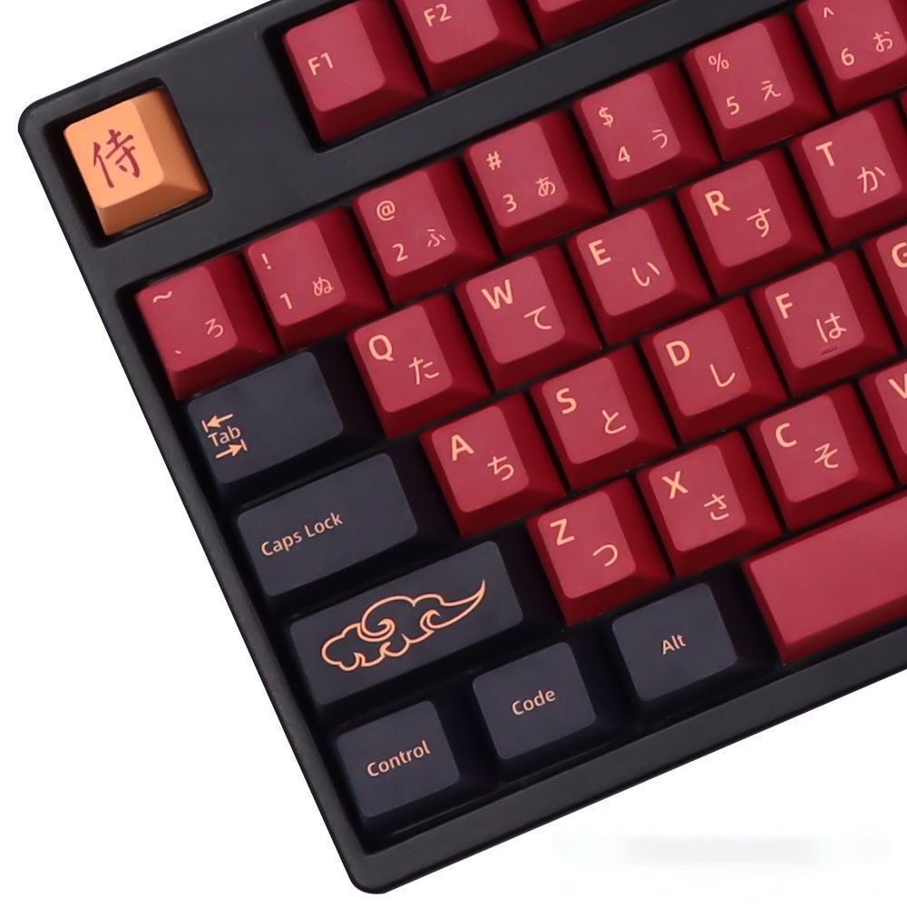 Keycaps PBT  Red Samurai Cherry Profile 139 Nút Dành Cho Phím Cơ
