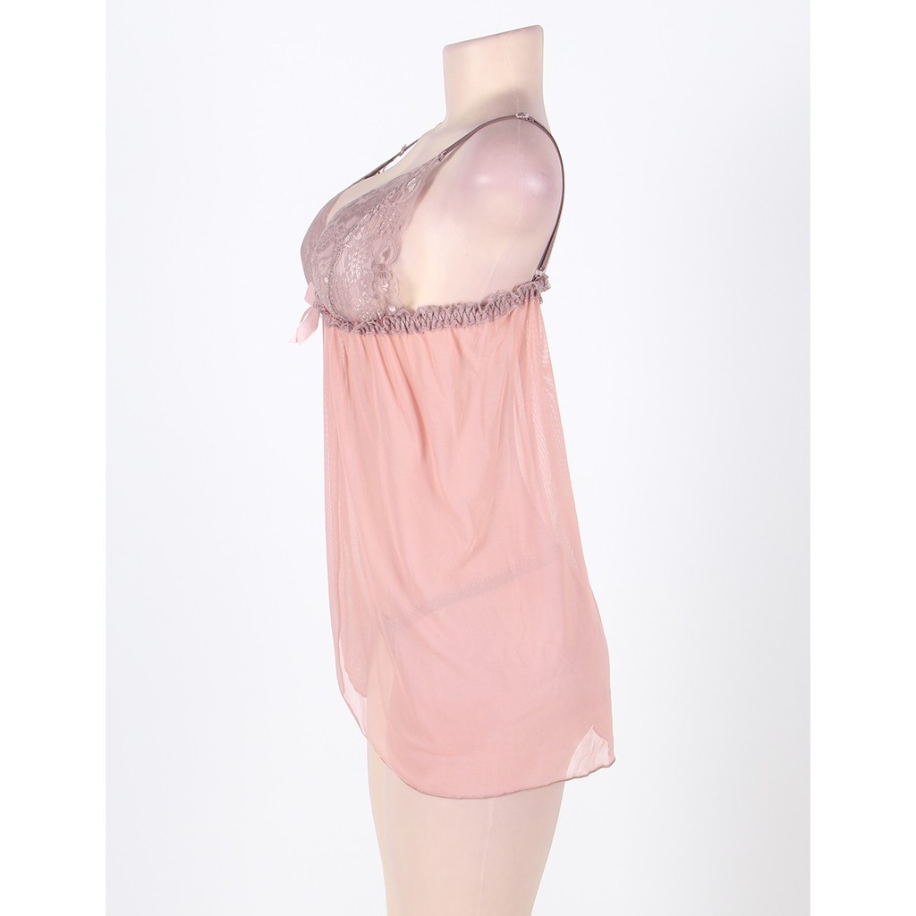Váy ngủ xẻ giữa sexy, đầm ngủ 2 dây xuyên thấu from ngắn gợi cảm tk154