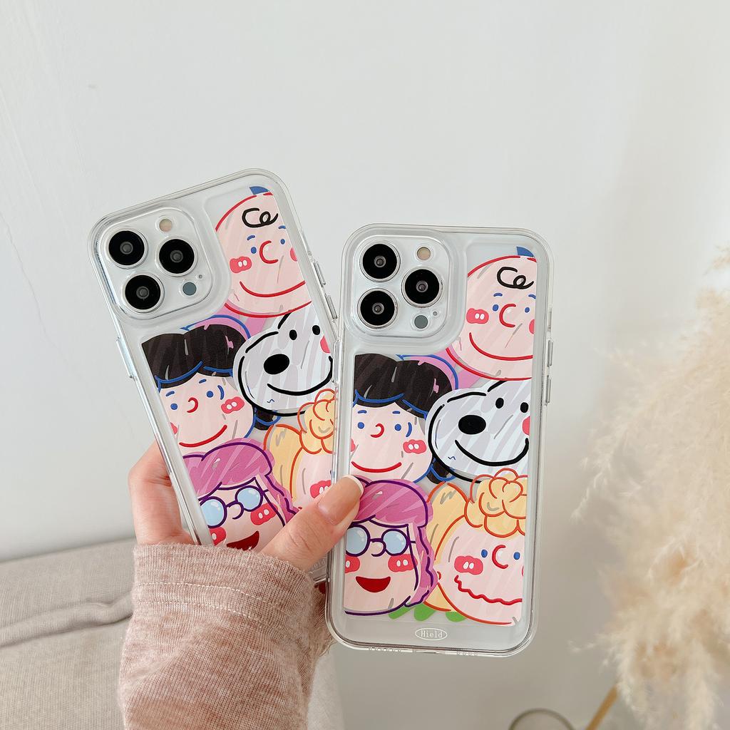 Ốp Điện Thoại Tpu Dẻo In Hình Snoopy Charlie Nút Kim Loại Cho iphone 13 Promax 12 11 7 Plus X XR 8 7