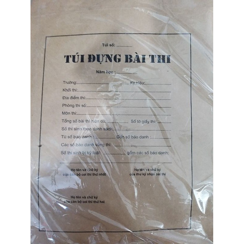 Túi đựng bài thi theo mẫu của Bộ GD-ĐT