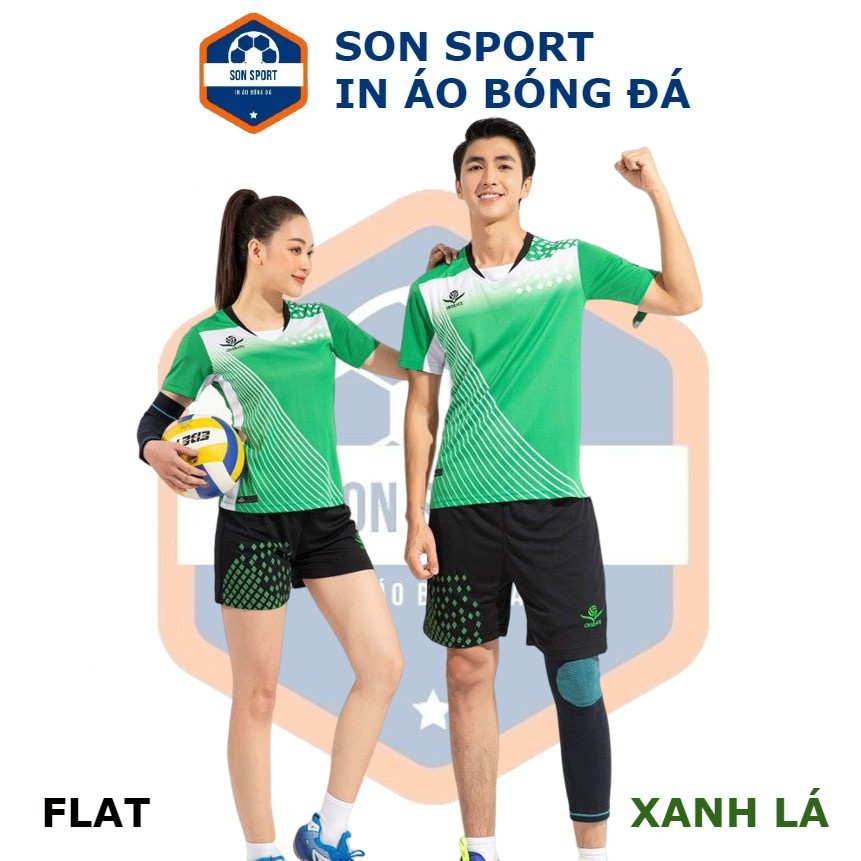Bộ Quần Áo Bóng Chuyền Cộc Tay Flat Nam Nữ 3 Màu Bắt Mắt