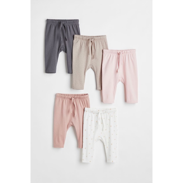 Set 5 quần thun bé gái, tone hồng - xám - be, Hờ mờ JP săn SALE