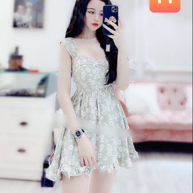 Đầm voan hoa nhí combo chọn live