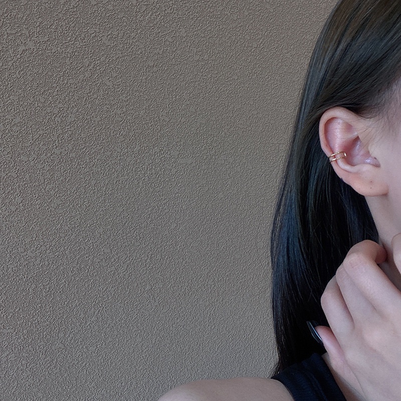 Bông tai kẹp hình chữ C nhỏ gọn nhẹ không cần xỏ lỗ cá tính đơn giản cá tính phong cách Hàn Quốc cho nữ