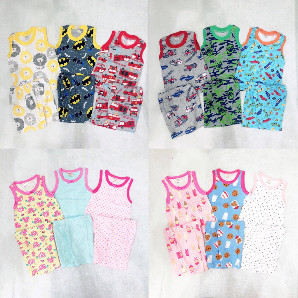 Combo 3 đồ bộ ba lỗ bé trai,bé gái từ 5 - 16kg