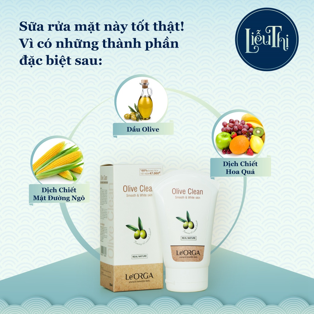 Sữa Rửa Mặt Qủa Olive - Sạch Sâu, Mềm Da, Le'Orga 75ml - 120ml | BigBuy360 - bigbuy360.vn