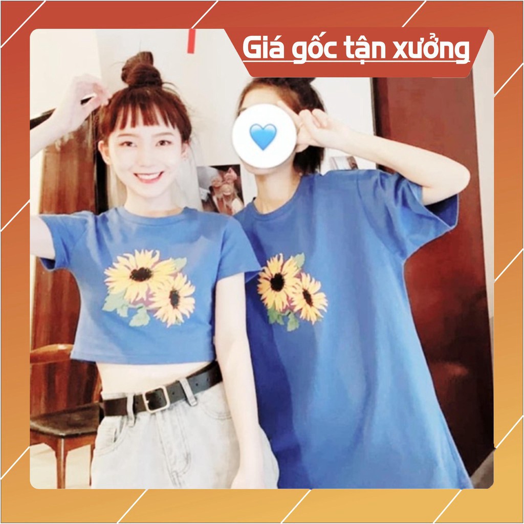 Áo đôi bông cúc (croptop+ thụng )TT12