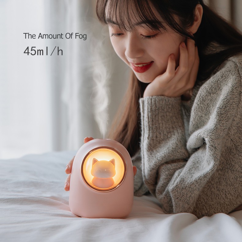 Xiaomi Ecochain 3Life Máy tạo độ ẩm không khí không dây để bàn thiết kế kiểu khoang vũ trụ với hình chú mèo/ hamster nhỏ gọn tiện dụng