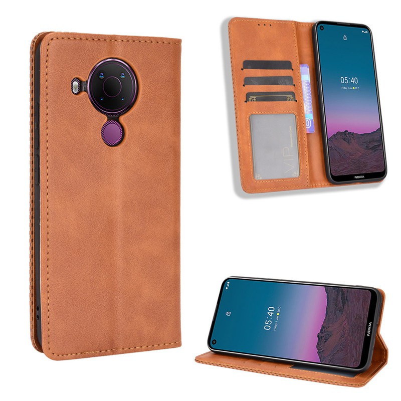 Bao da dạng ví Nokia 5.4, Nokia 3.4, Nokia 2.4, Huawei Y6P có nắp gập, ngăn đựng thẻ ATM tiền tiện lợi cao cấp
