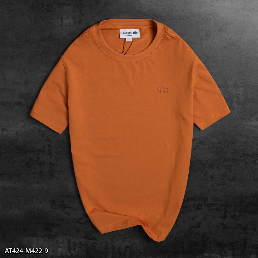 Áo thun thêu logo nổi cùng màu áo 100% Cotton AT424 - áo thun nam VNXK