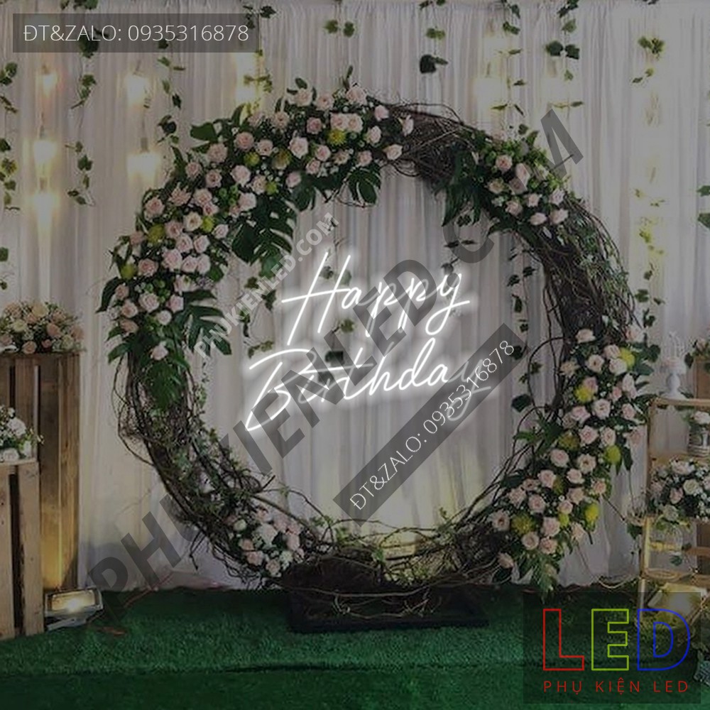 Đèn Led Neon Chữ Happy Birthday cực chất - Happy Birthday Neon Sign - Đèn Led Neon Trang Trí - phukienled