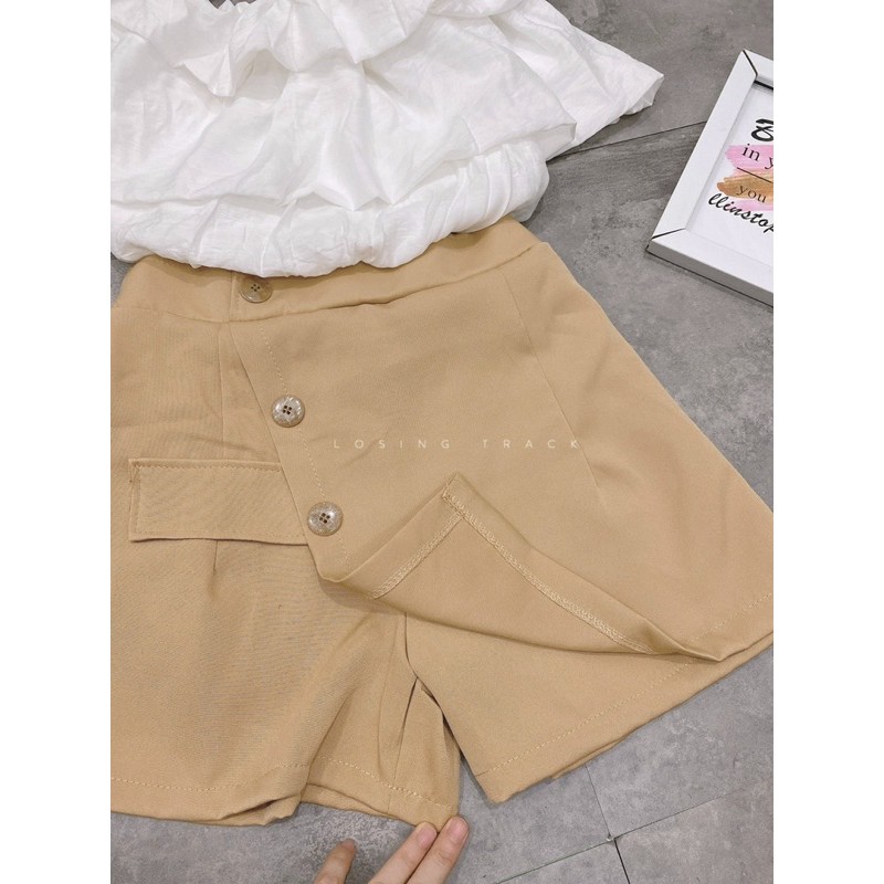 [Siêu Hot] Set Trễ Vai Áo Trắng Mix Chân Váy Kaki Có Ảnh Thật Kèm Video | BigBuy360 - bigbuy360.vn