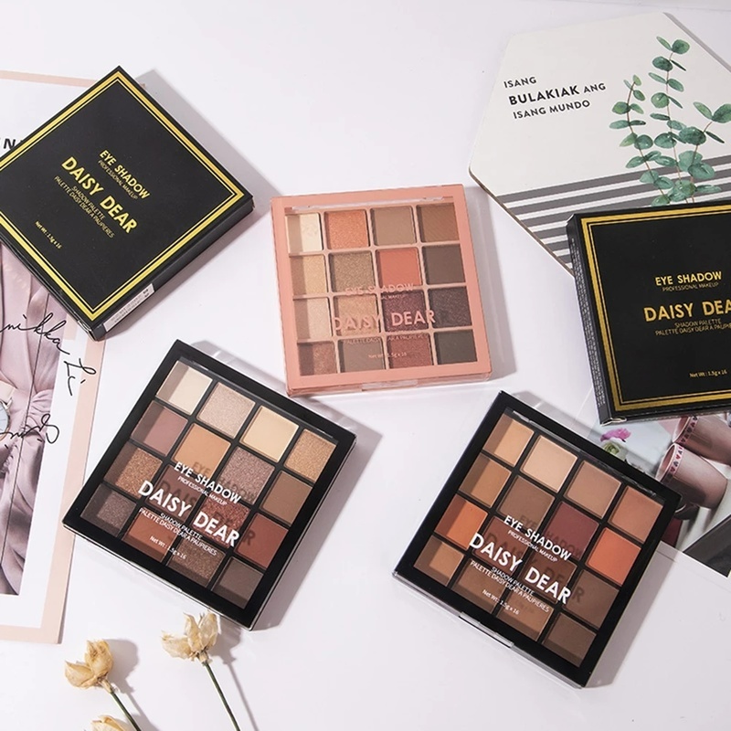 Bảng Phấn Mắt 16 Màu Sắc Hiệu Ứng Lì/ Ánh Nhũ Chống Nước Lâu Phai