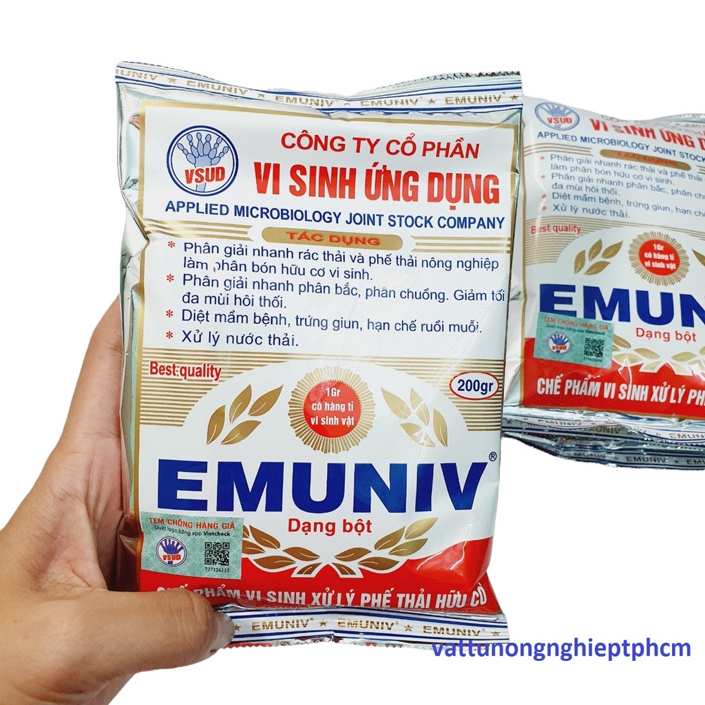 Chế Phẩm Vi Sinh Emuniv Dùng Ủ Phân Hữu Cơ, Dùng Ủ Phân Cá, Ủ Rác Thải Nhà Bếp, Men Vi Sinh