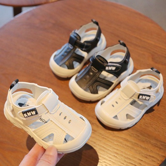 Loại 1_Dép sandal tập đi KMW  Kids siêu mềm, mũi rọ cho bé trai bé gái từ 0 đến 4 tuổi chống trơn trượt hiệu quả