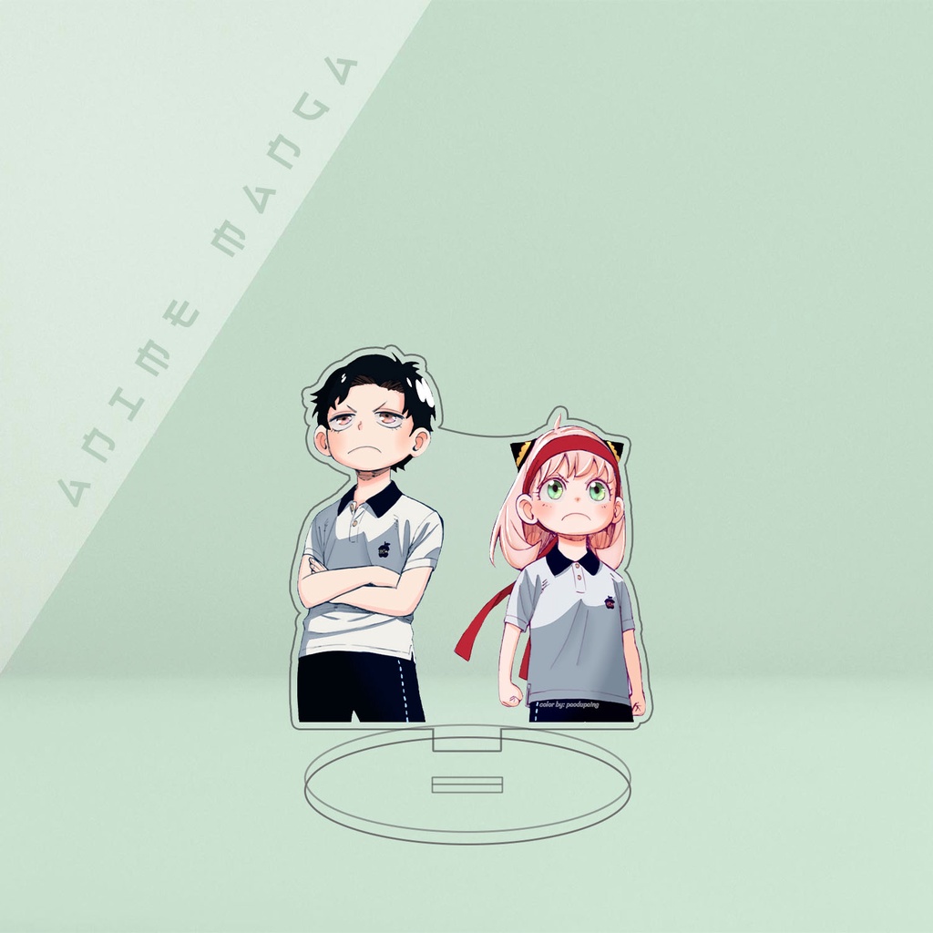 Mô hình standeestandee nhân vật anime spy x family chất liệu acrylic trang trí góc học tập bàn làm việc