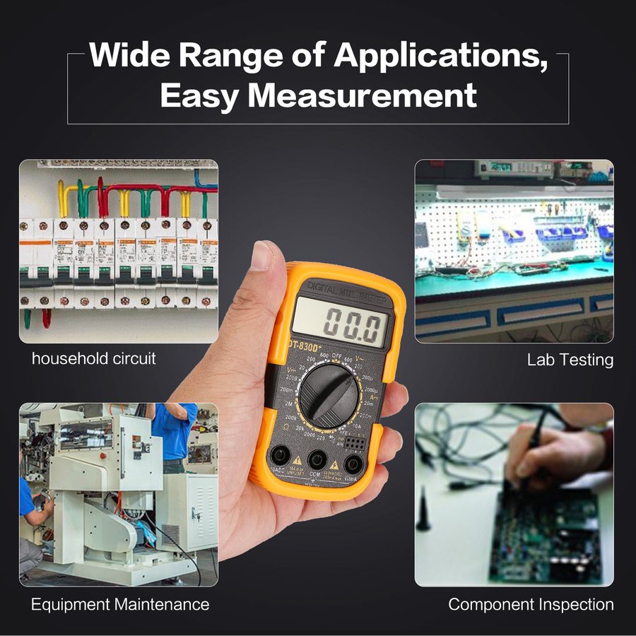 Máy đo điện vạn năng DT830D kèm hai cáp gắn bút thử