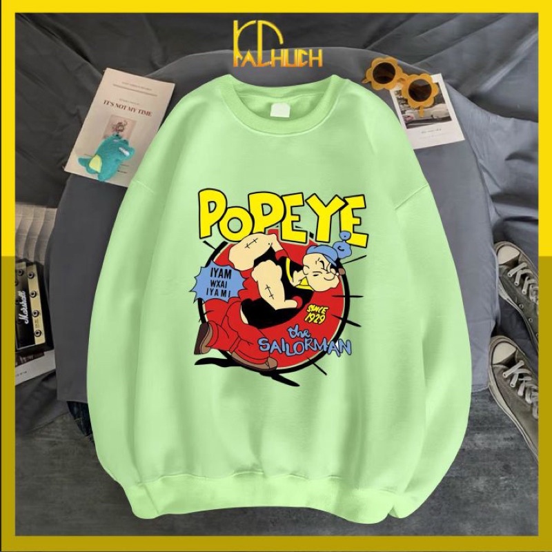 ÁO SWEATER NAM NỮ POPEYE HUYỀN THOẠI, VẢI NỈ BÔNG