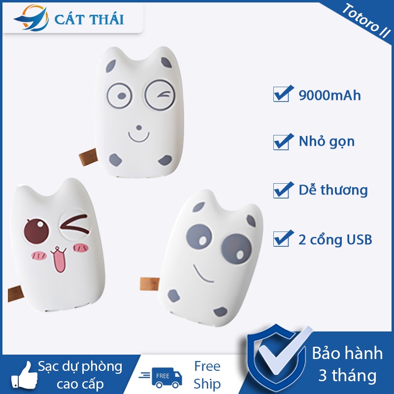 Sạc Dự Phòn Totoro II  Răng Sữa Em  Bé  Siêu Cute  12000mAh  Hổ Trợ Sạc Nhanh 2A