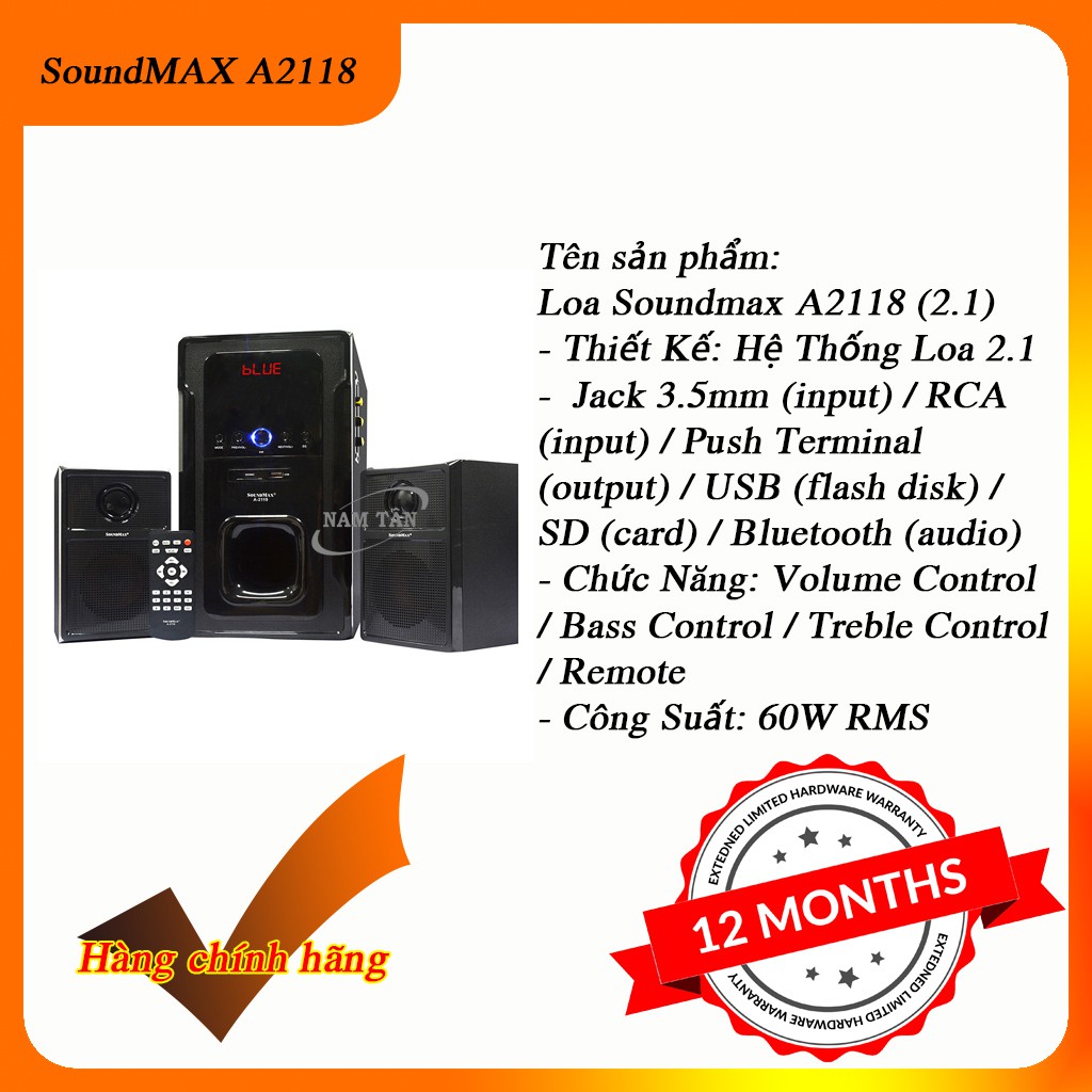 Loa máy tính Soundmax A2118 (hàng chính hãng)