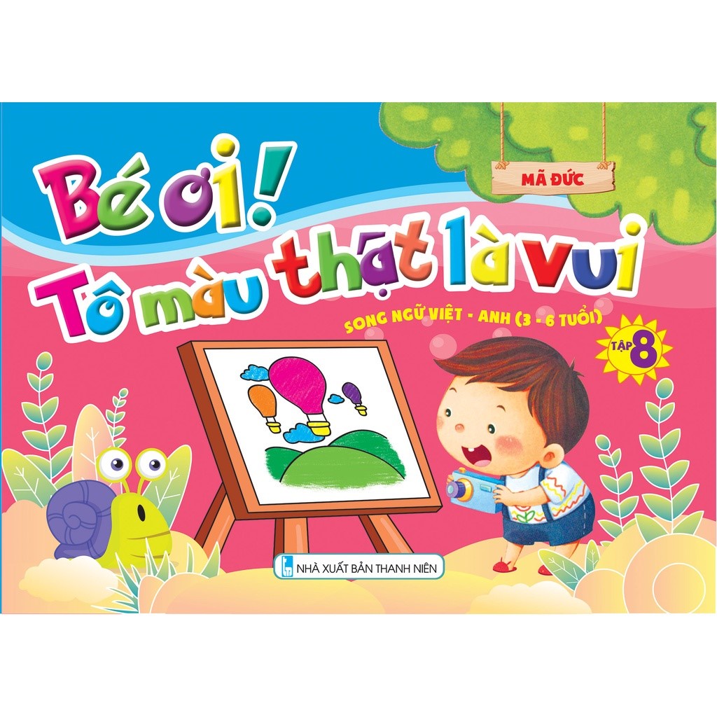 Sách Bé ơi tô màu thật là vui Song ngữ Việt Anh tập 8 [NDBOOKS]