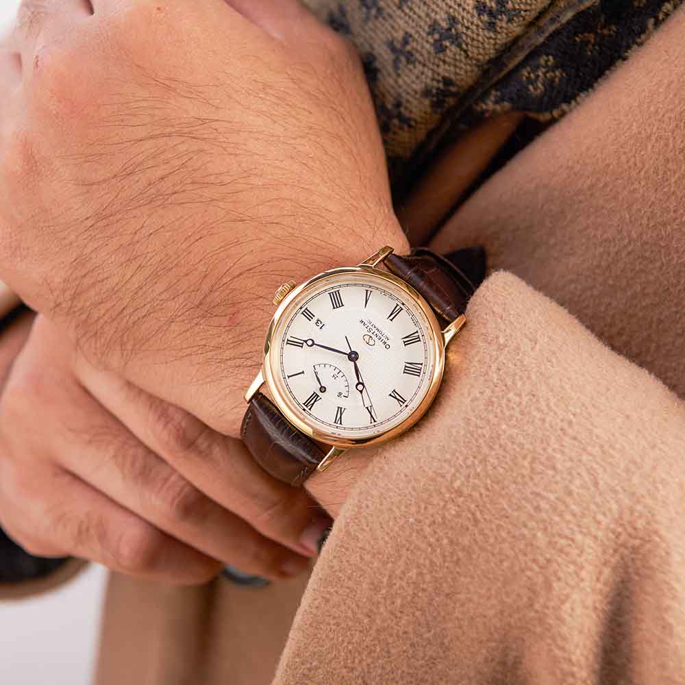 Đồng hồ cơ dây da nam Orient RE-AU0001S00B mặt kính Saphire chống xước, chống nước 5 ATM, trữ cót lên đến 50 tiếng