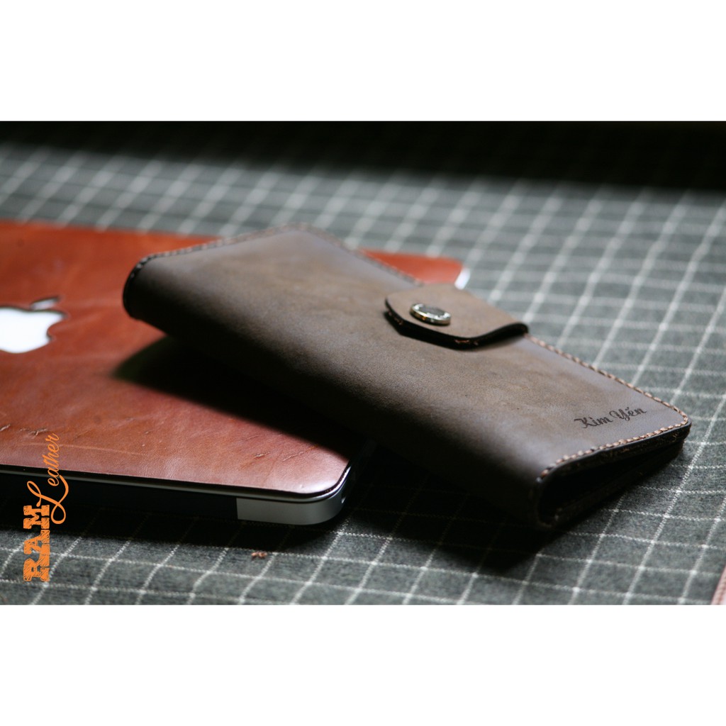 Ví nam nữ RAM Leather handmade da bò cao cấp dài da bò sáp ngựa điên (crazy horse) vintage