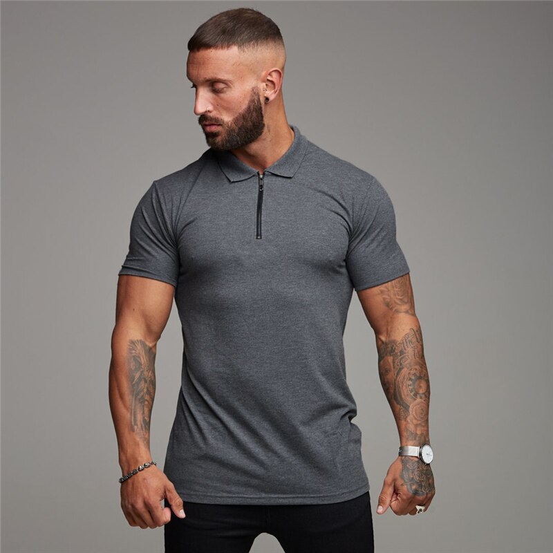 Áo polo ngắn tay cho nam vải cotton mới phong cách thể thao thường ngày hợp thời trang thích hợp tập thể dục