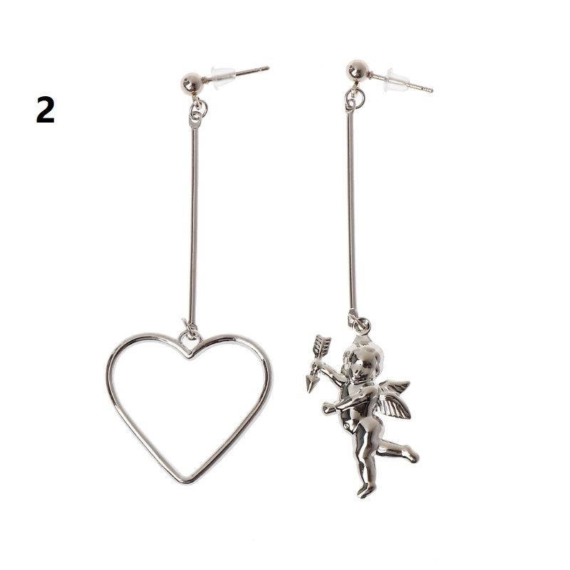 Khuyên Tai Kim Loại Dáng Dài Hình Thần Tình Yêu Cupid Thời Trang