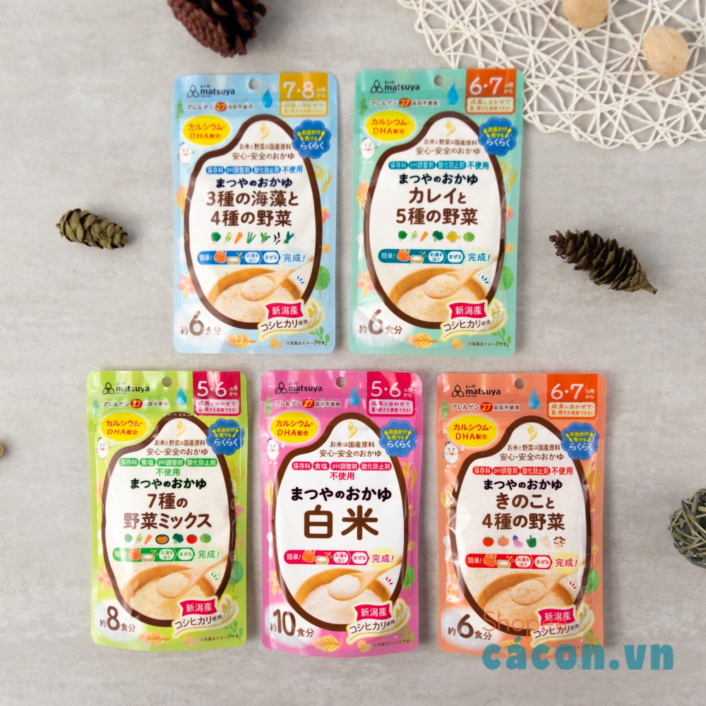 Bột Cháo ăn dặm Matsuya nội địa Nhật cho bé từ 5M+ CHỨA DHA