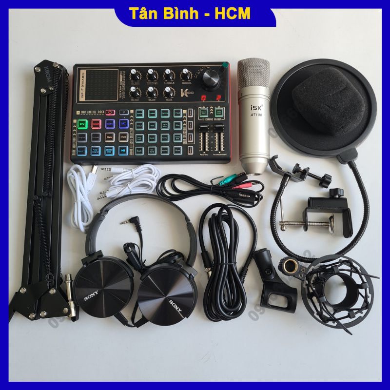 [Mã 151ELSALE hoàn 7% đơn 300K] Combo thu âm liveastream K300 và mic AT100 đầy đủ phụ kiện