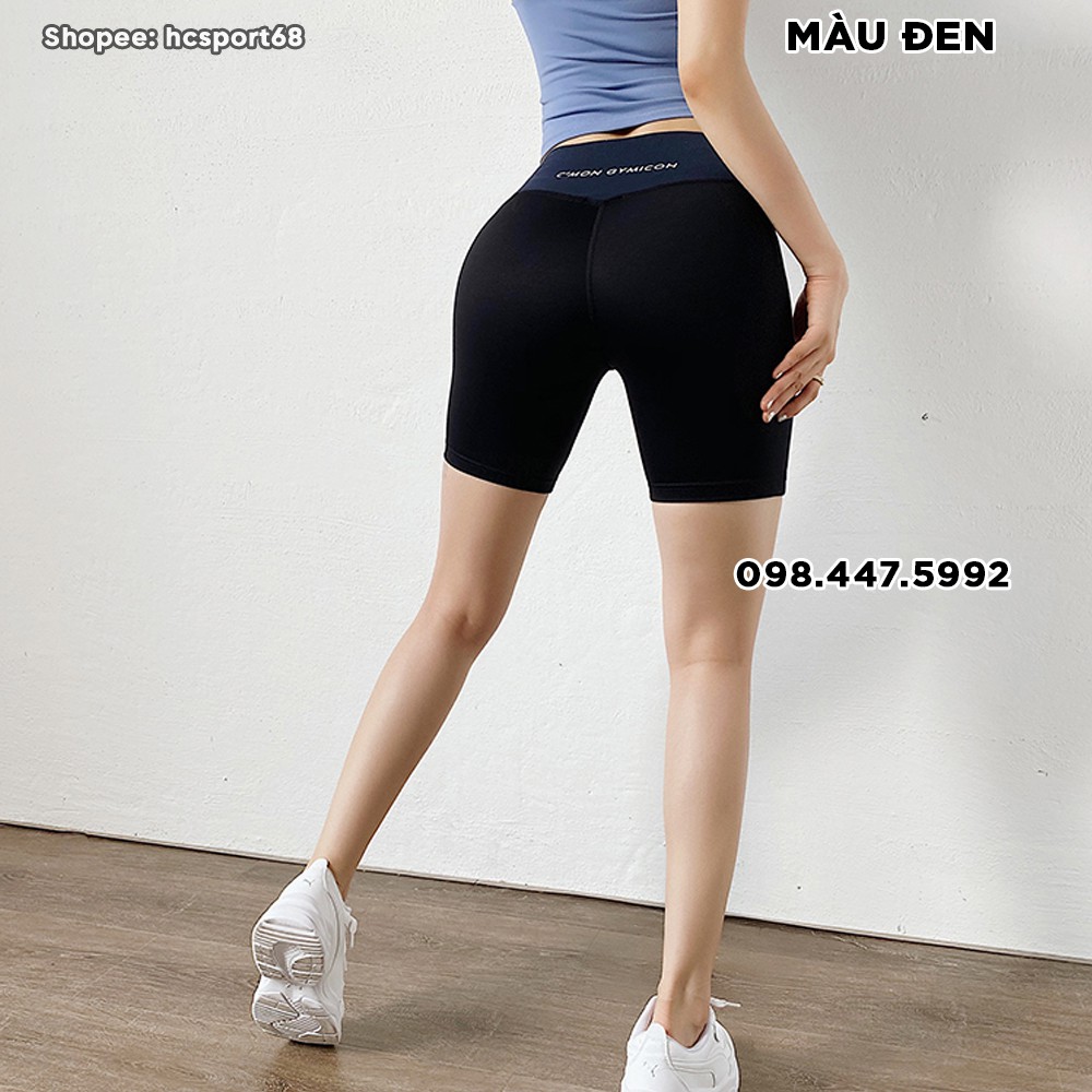 Quần tập gym nữ Mitao Girl QS12 dáng quần đùi short chất thun mịn lưng cao nâng mông phối màu mới- HcSport68