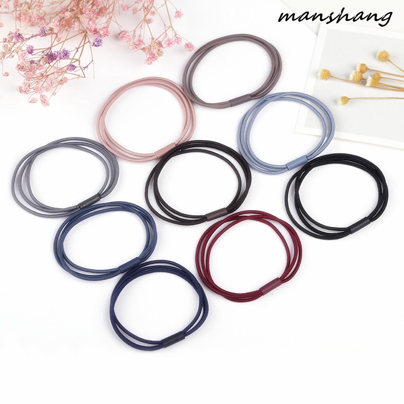 Dây Buộc Tóc Cao Su Co Giãn Màu Sắc Ngẫu Nhiên Phong Cách Hàn Quốc