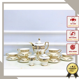Bộ ấm chén trà họa tiết tỉ mỉ và tinh tế phong cách tân cổ điển sang trọng ACT24 - Quà tặng ý nghĩa.