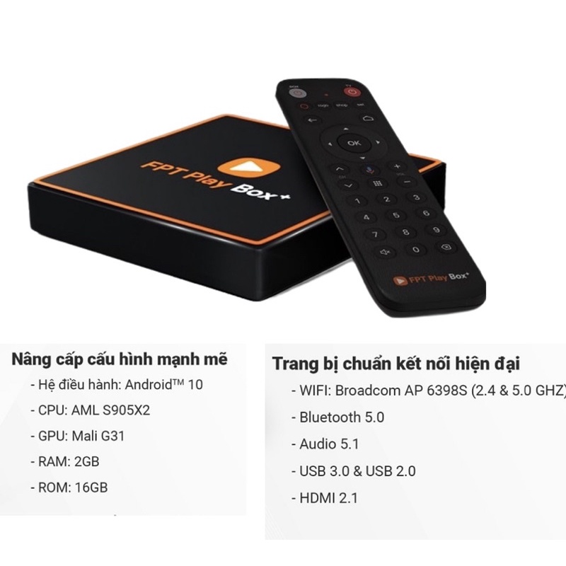 [ Siêu Sốc ] Fpt Play Box Plus 4K 2021 Điều khiển giọng nói, Chính hãng, New Full box