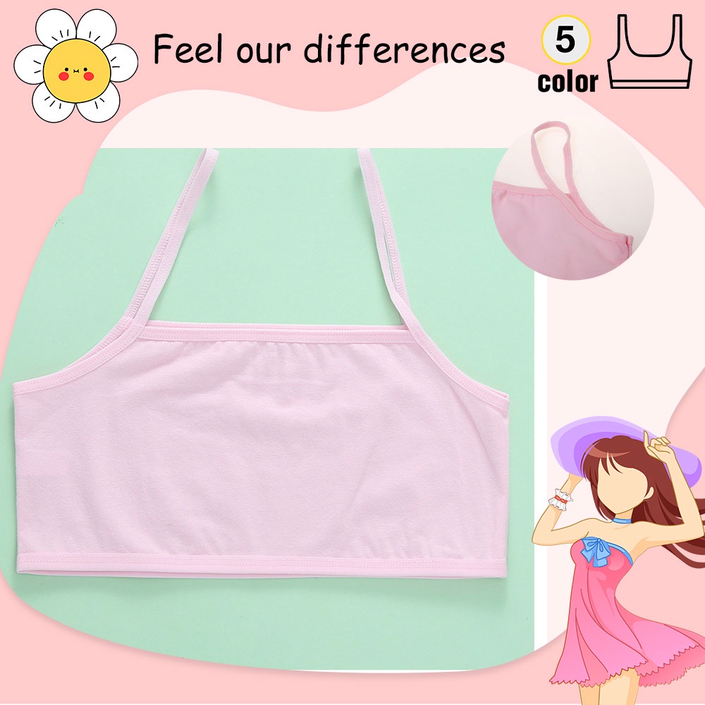 ♥Tigo♥ Kids Cotton Bra Girl's Breast Wrapping Vest Bra Teenager Vest Bra 女童背心