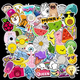 Bộ Sticker DỄ THƯƠNG decal hình dán chống nước trang trí xe, laptop, nón bảo hiểm, vali #100