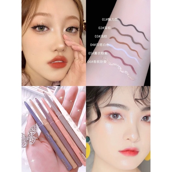 Bút chì kẻ mắt Hojo đầu mảnh 1.7mm chống thấm nước lâu trôi Mewlig