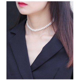 Dây chuyền trai choker phối kiểu size 4-5 li