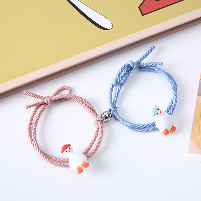 Vòng đeo tay mặt gấu hoạt hình dễ thương có nam châm làm quà tặng dành cho cặp đôi