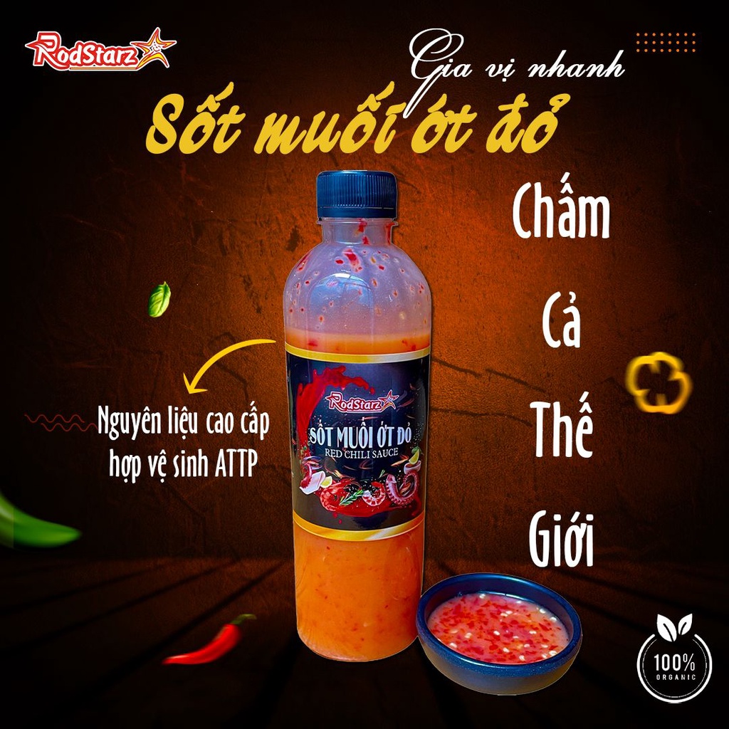 Nước chấm lẩu, thịt nướng, Sốt muối ớt Đỏ Rodstarz - Gia vi nhanh, nước chấm bbq, hải sản, nước chấm thần thánh