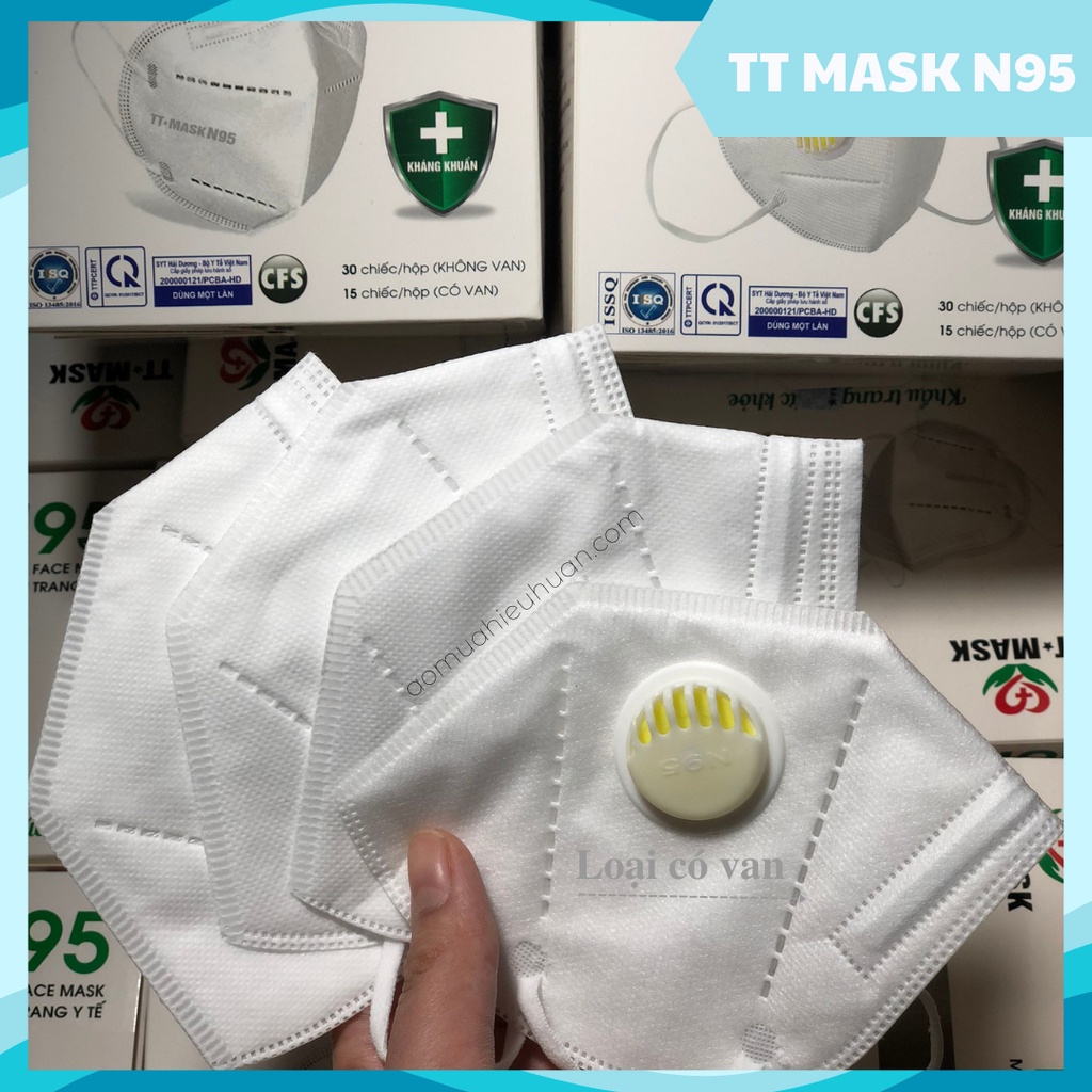 Hộp Khẩu Trang N95 TT mask được Bộ Y tế cấp phép 5 lớp lọc kháng khuẩn hộp có van và không van.