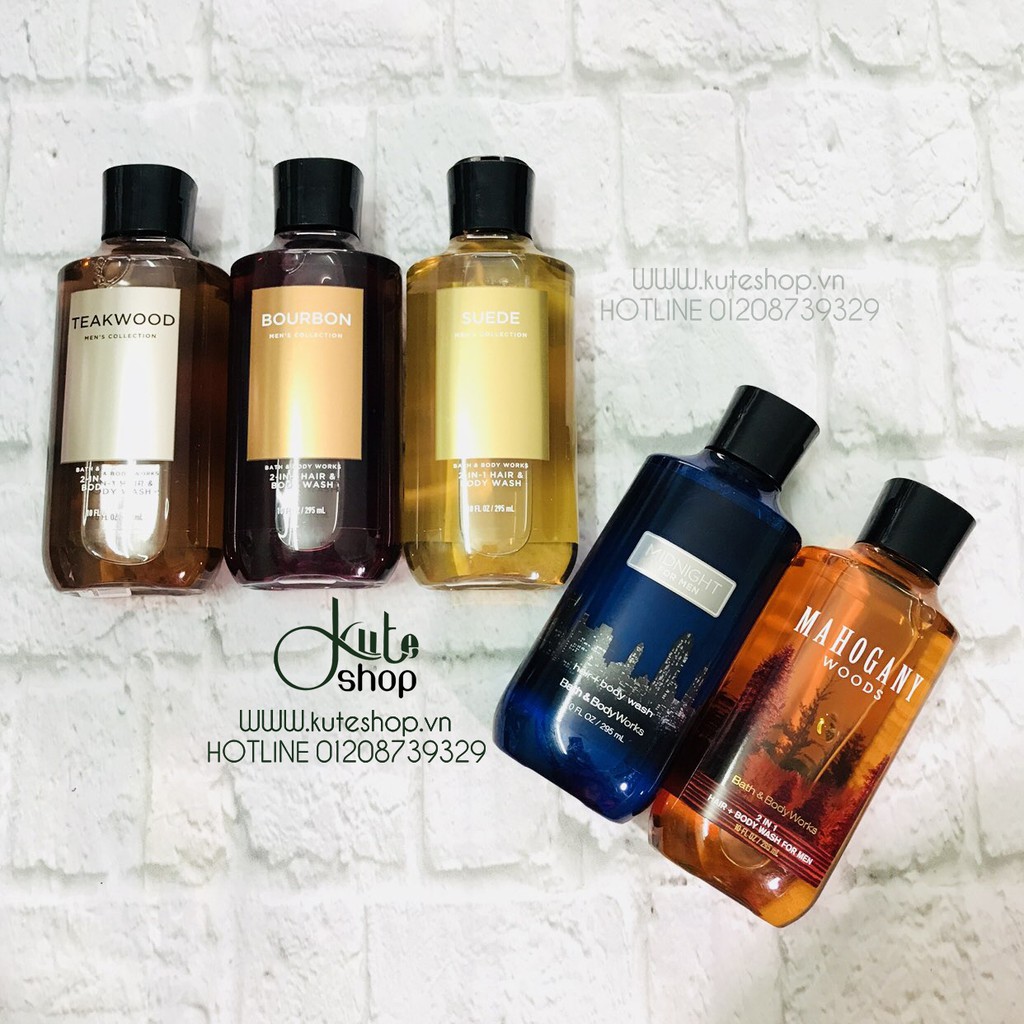 Gel tắm gội nam 2 in 1 Bath &amp; Body Works Hair + Body Wash For Men 295ml