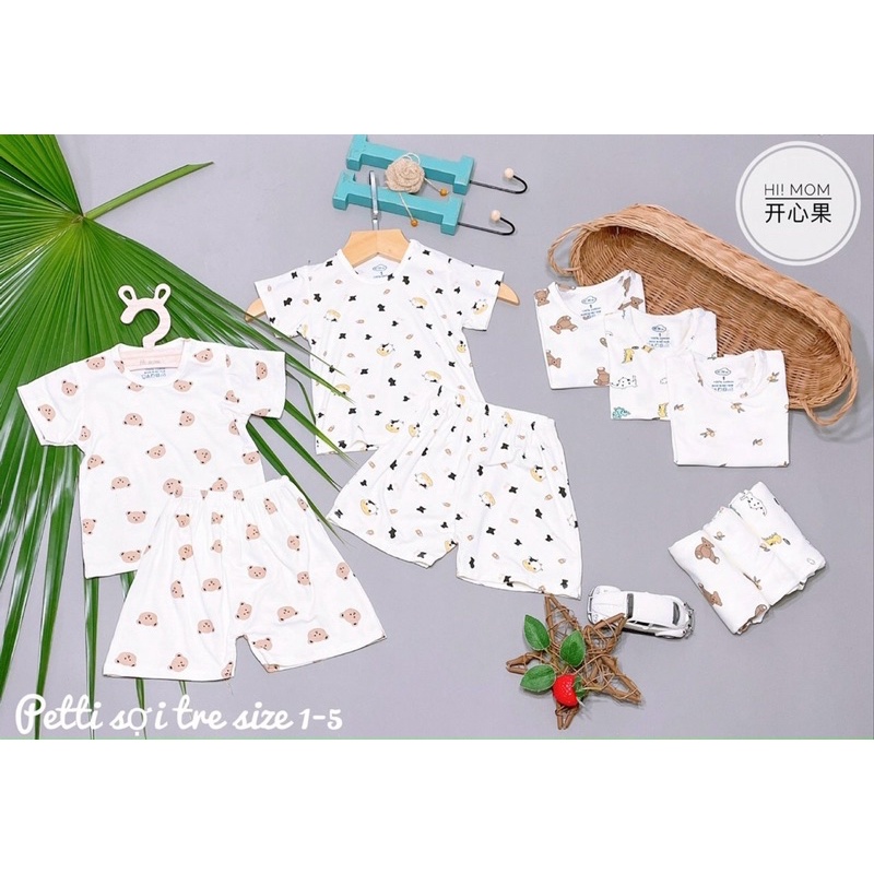 Bộ cộc tay cài vai của Hi.mm chất peptit sợi tre