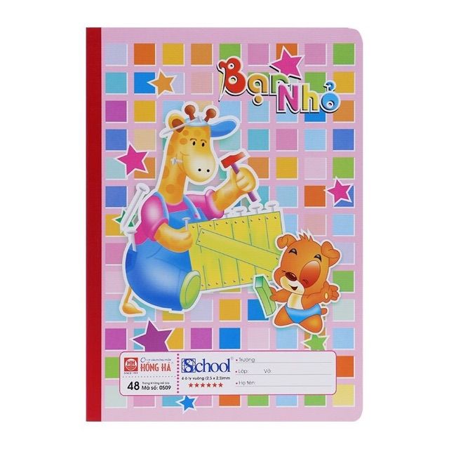 Vở Ô ly 48 trang School Bạn nhỏ Plus Hồng Hà
