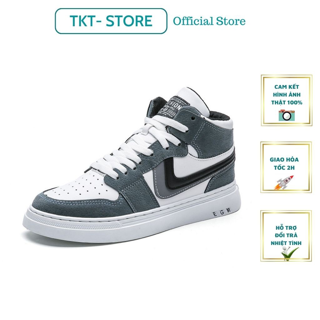 Giày Thể Thao Nam TKTMS43 Giày Sneaker Nam Cổ Cao Cool Ngầu Kiểu Dáng Trẻ Trung Chính Hãng TKT STORE Size (39-43)