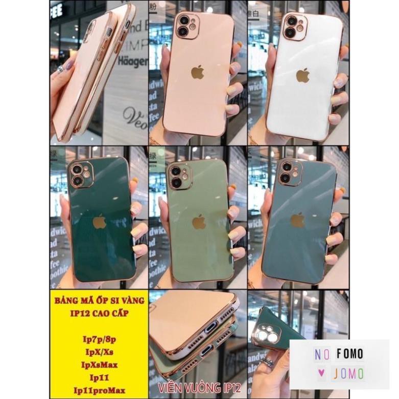 Ốp lưng viền màu Vuông Cạnh độ Iphone XsMax/xs max/11Promax/11/7plus/8plus/6plus/x/11pro/12promax lên iphone 12