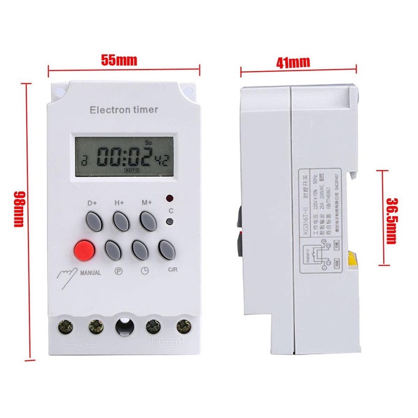 Công tắc hẹn giờ Kg316 T-II 25A/220V, bộ hẹn giờ tự động