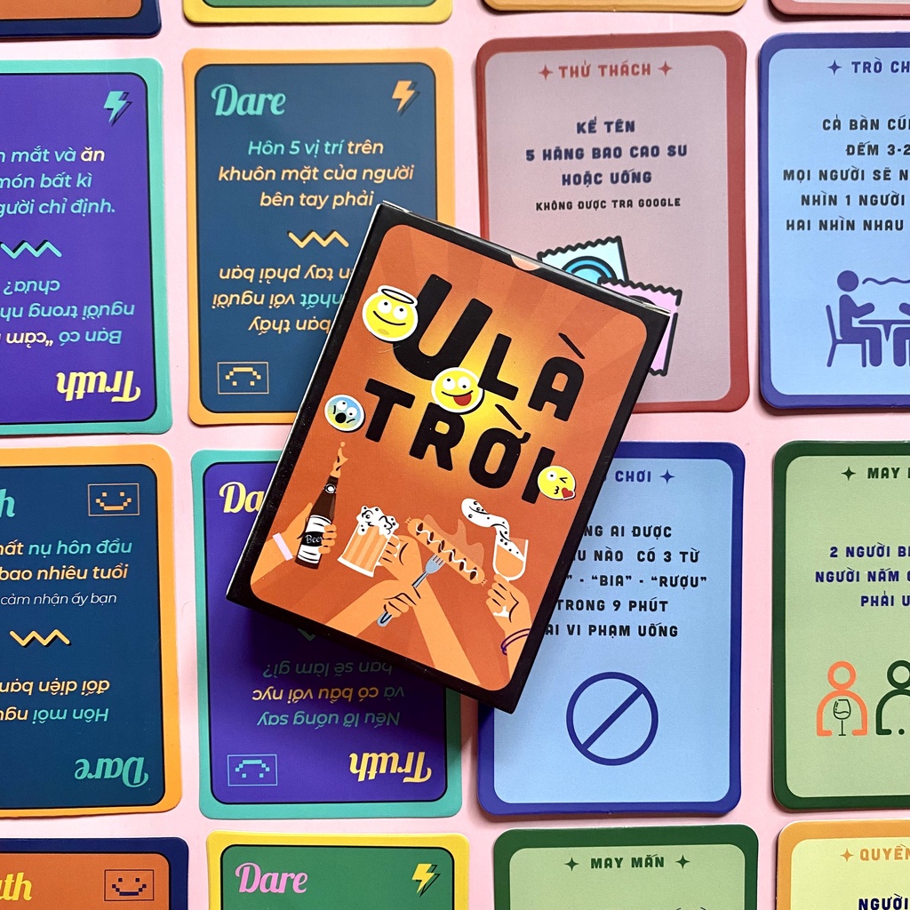 Bộ bài drinking game truth or dare thách hay thật và U Là Trời cho nhóm bạn liên hoạn Temo Toys