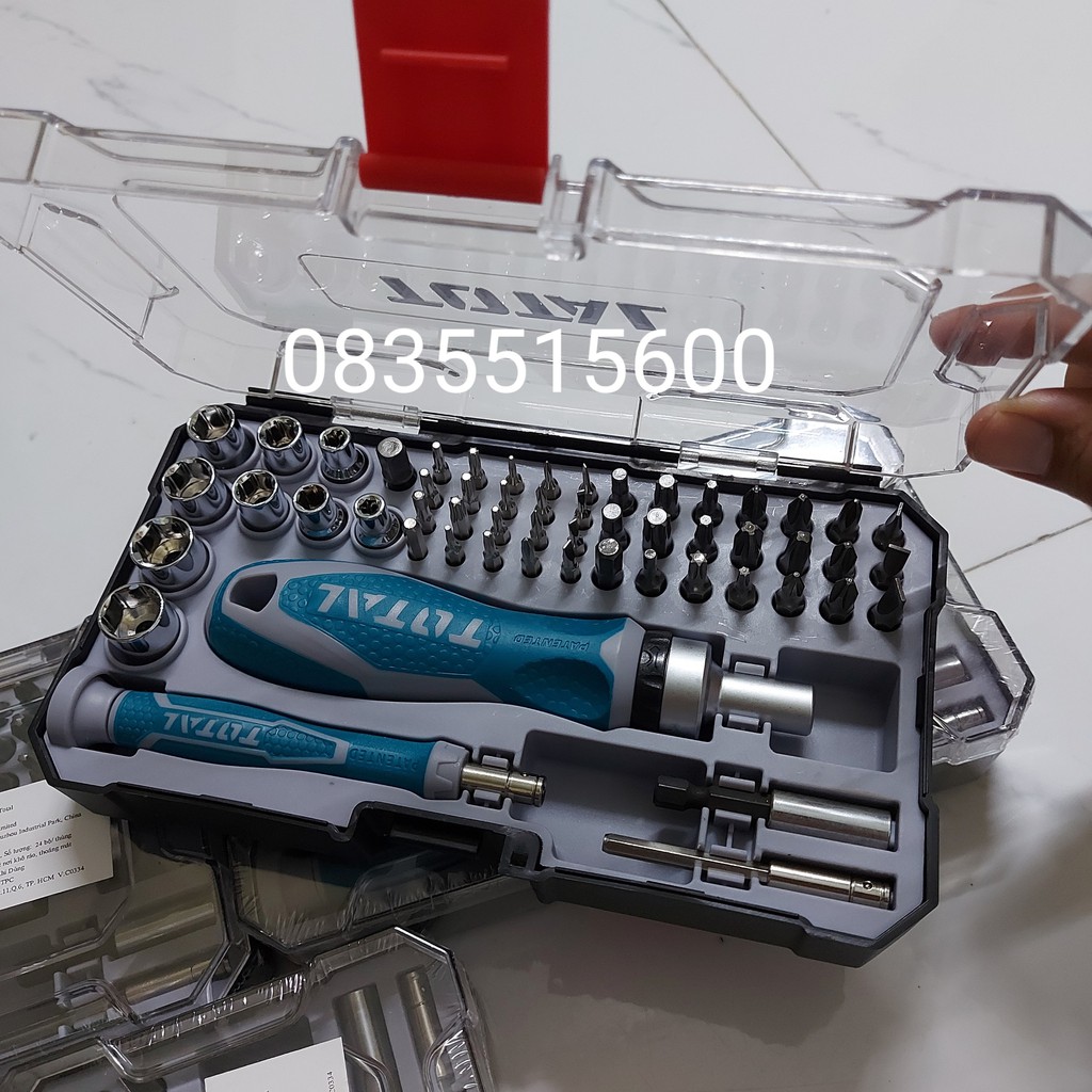 BỘ 55 TUA VÍT ĐA NĂNG  TOTAL TACSD30556  BỘ TUA VÍT NHANH